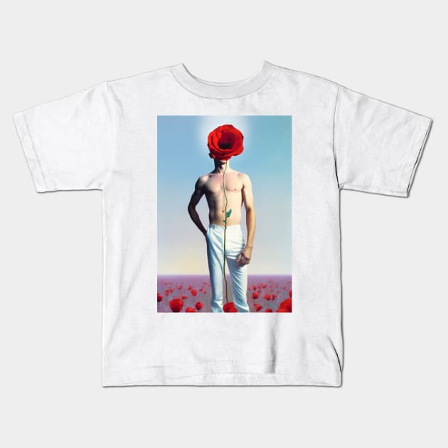 Mystery behind the flower Kids T-Shirt by So Red The Poppy